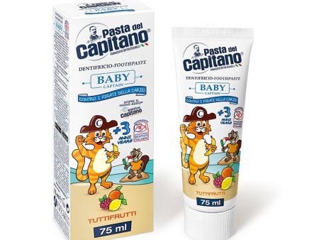 Baby Captain pasta do zębów dla dzieci 3+ Wieloowocowa 75ml Hot on Sale