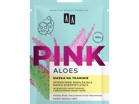 Aloes Pink intensywnie nawilżająca maska rozświetlająca na tkaninie 18ml on Sale