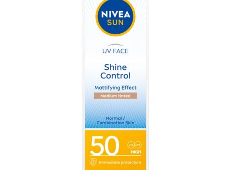 Sun UV Face Shine Control matujący krem do twarzy z wysoką ochroną SPF50 Medium Tinted 50ml Online now