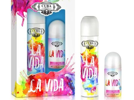 Cuba La Vida For Women zestaw woda perfumowana spray 100ml + dezodorant w kulce 50ml Online