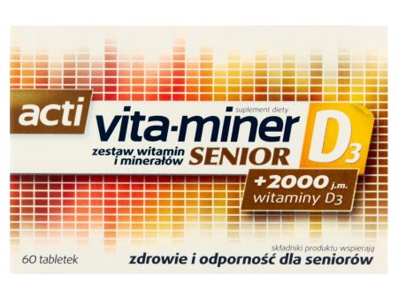 Senior D3 zestaw witamin i minerałów suplement diety 60 tabletek Cheap