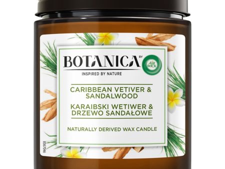 Botanica świeca z wosku naturalnego pochodzenia Karaibski Wetiwer & Drzewo Sandałowe 205g on Sale