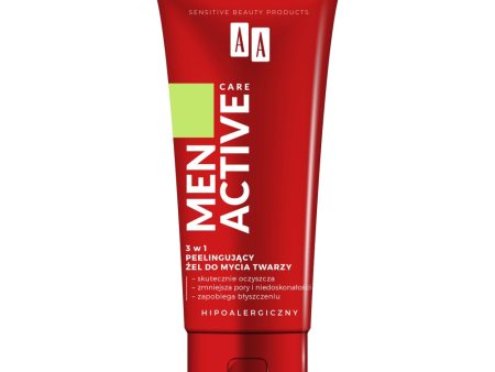 Men Active Care 3w1 peelingujący żel do mycia twarzy 150ml Online Hot Sale