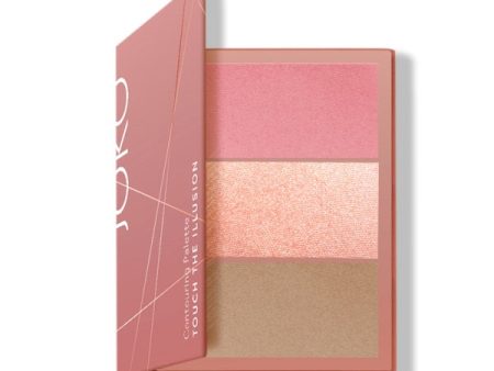 Touch The Illusion Contouring Palette paletka do konturowania twarzy 3w1 01 Pink 3x3.5g Hot on Sale